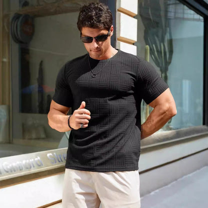 Men's Towel Cloth T-Shirt - Sporty & Casual with Unique Style