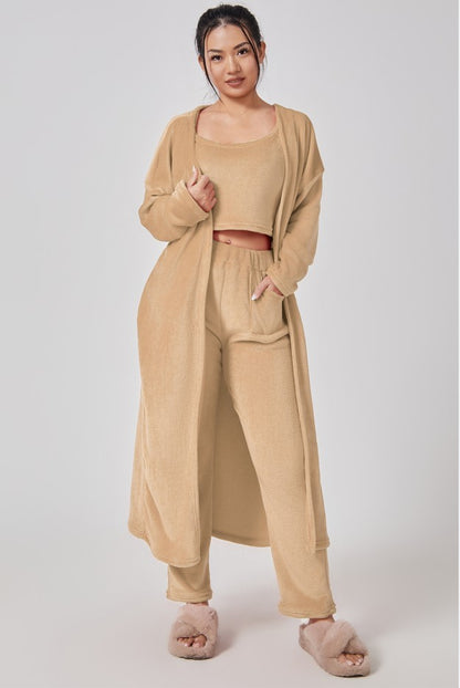 Women's 3-Piece Cozy Pajama & Lounge Set - Warm Winter Loungewear