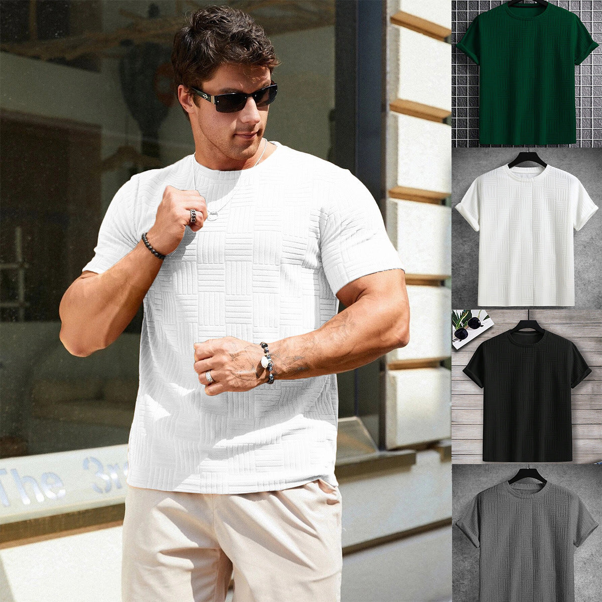 Men's Towel Cloth T-Shirt - Sporty & Casual with Unique Style